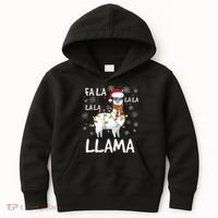 Fa La La Llama Funny Llama Christmas Kids Hoodie thumb 0