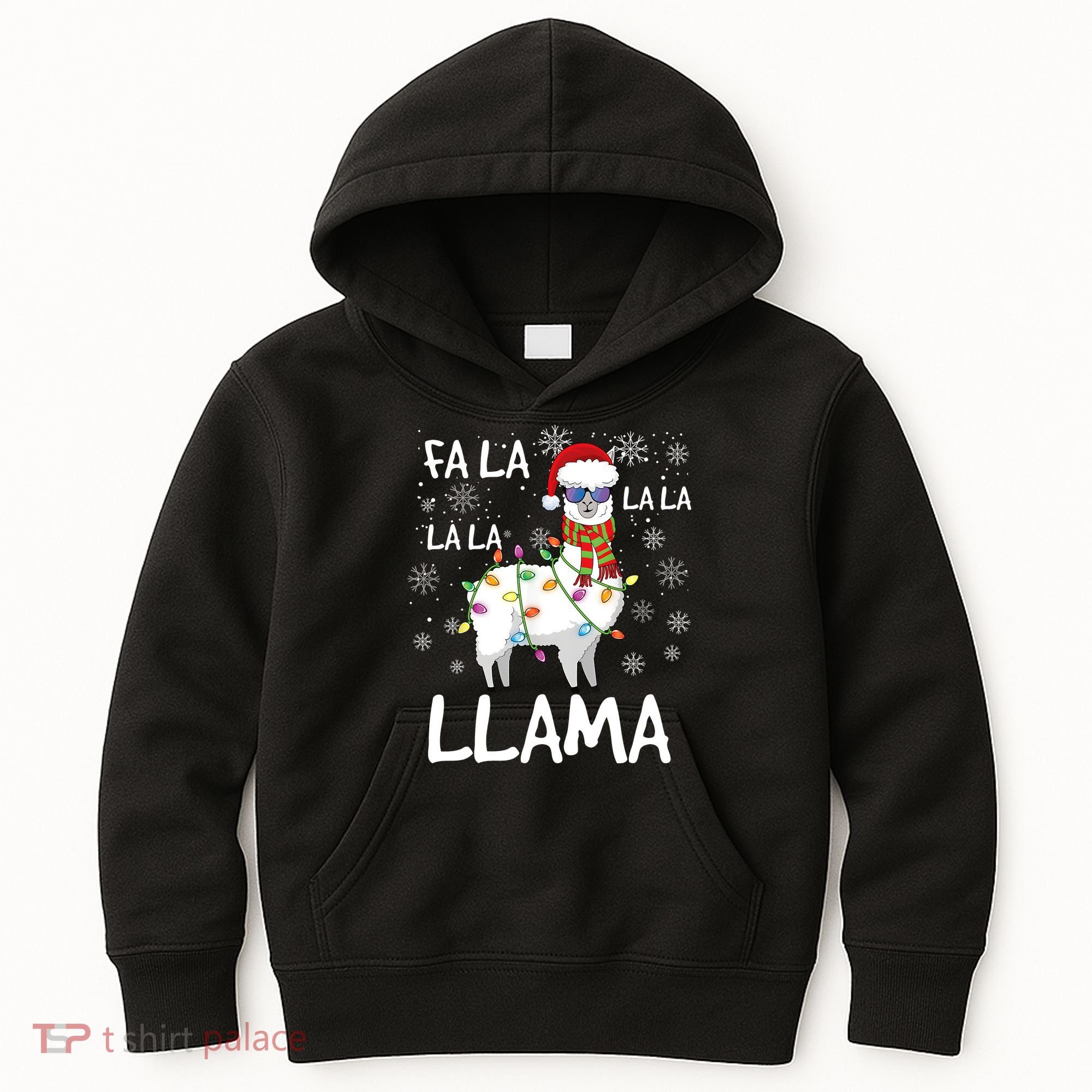 Fa La La Llama Funny Llama Christmas Kids Hoodie