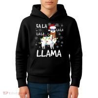 Fa La La Llama Funny Llama Christmas Kids Hoodie thumb 4