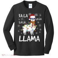 Fa La La Llama Funny Llama Christmas Kids Long Sleeve Shirt thumb 0