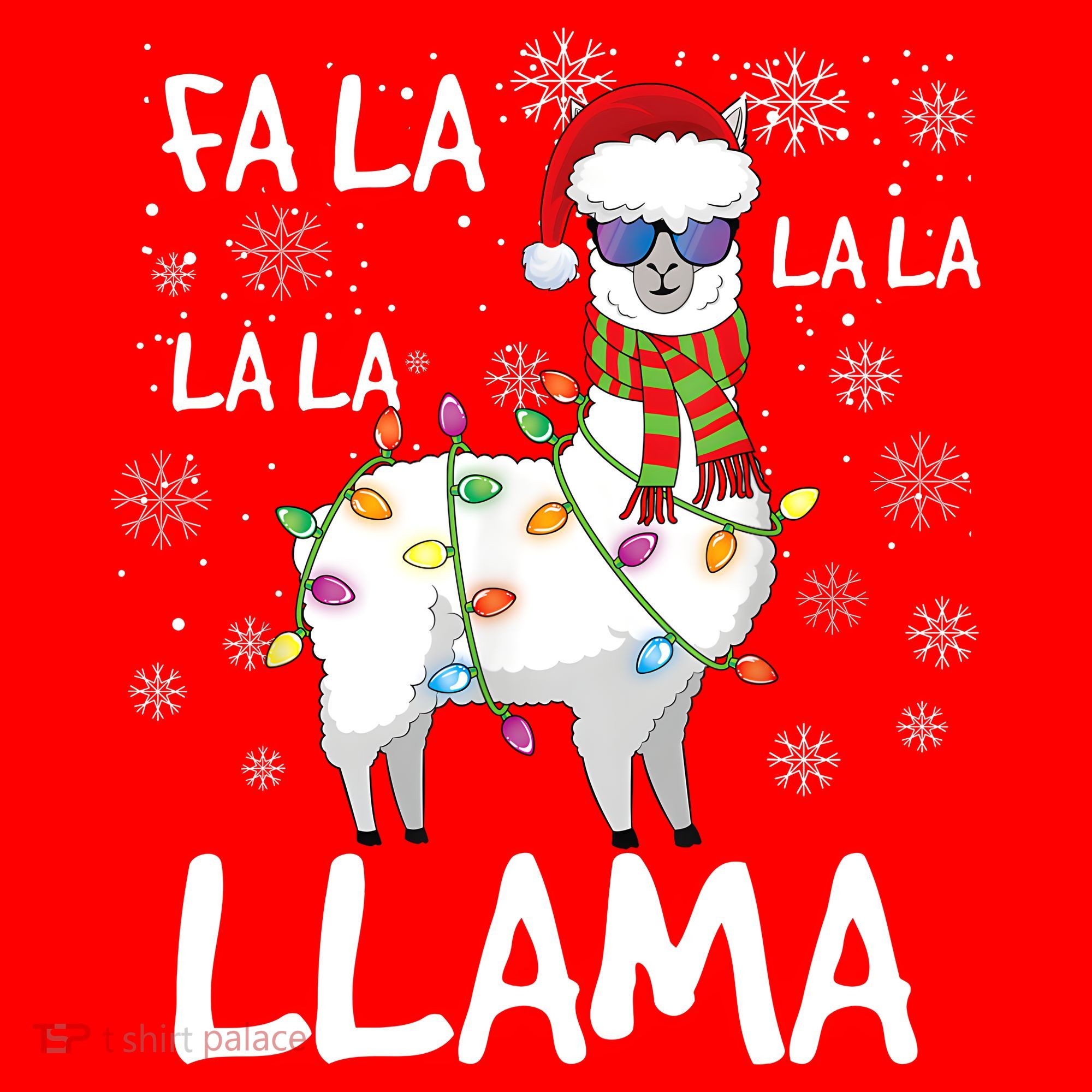 Fa La La Llama Funny Llama Christmas Santa Hat