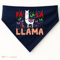 Fa La La Llama Funny Llama Christmas USA-Made Doggie Bandana thumb 0
