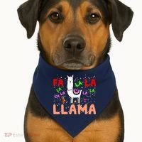 Fa La La Llama Funny Llama Christmas USA-Made Doggie Bandana thumb 1