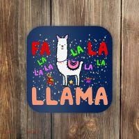 Fa La La Llama Funny Llama Christmas Coaster thumb 0