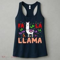 Fa La La Llama Funny Llama Christmas Women's Tank Top thumb 3