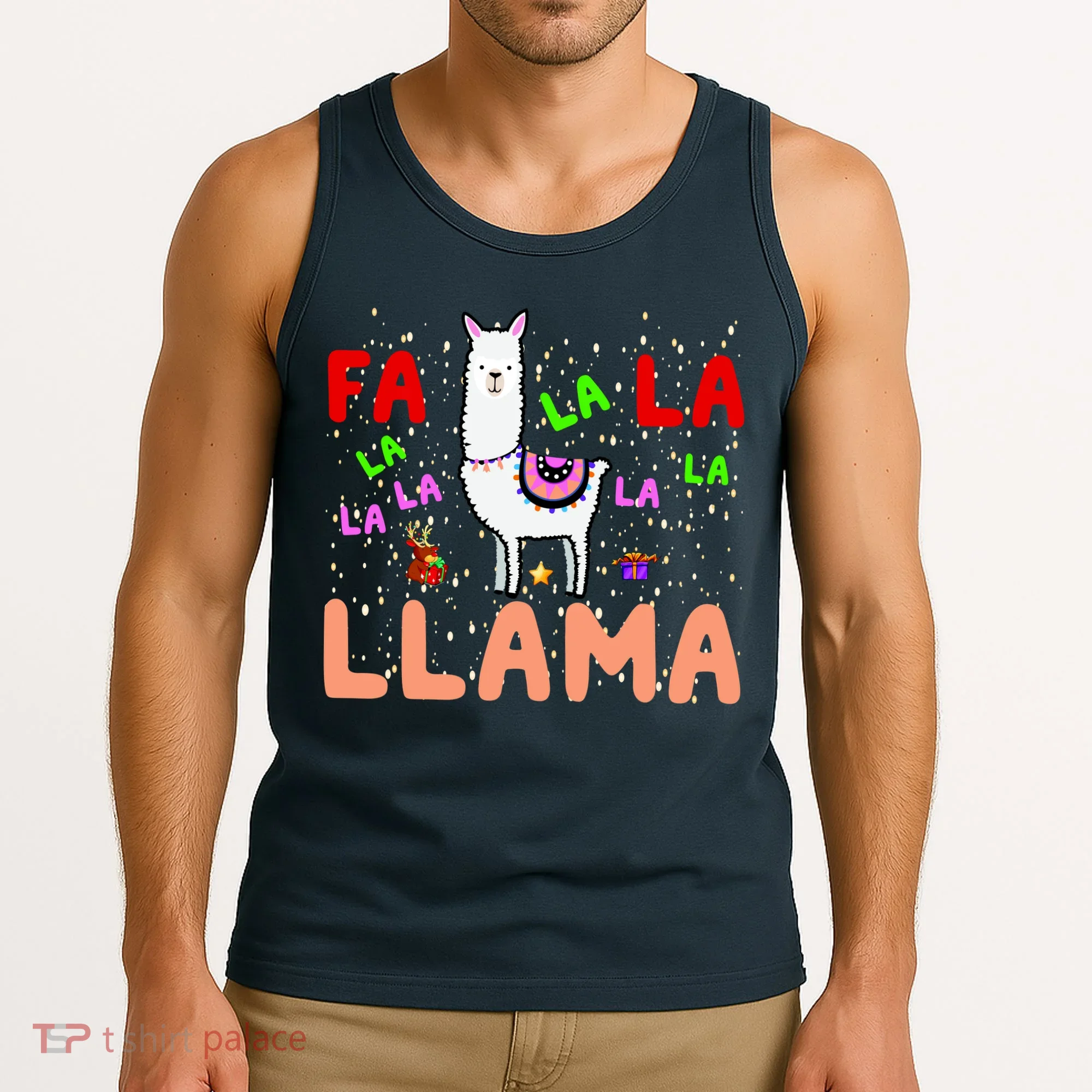Fa La La Llama Funny Llama Christmas Tank Top