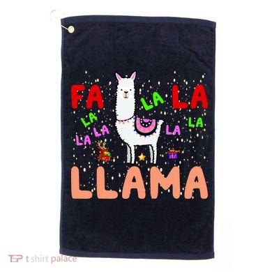Fa La La Llama Funny Llama Christmas Golf Towel