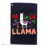 Fa La La Llama Funny Llama Christmas Golf Towel thumb 0