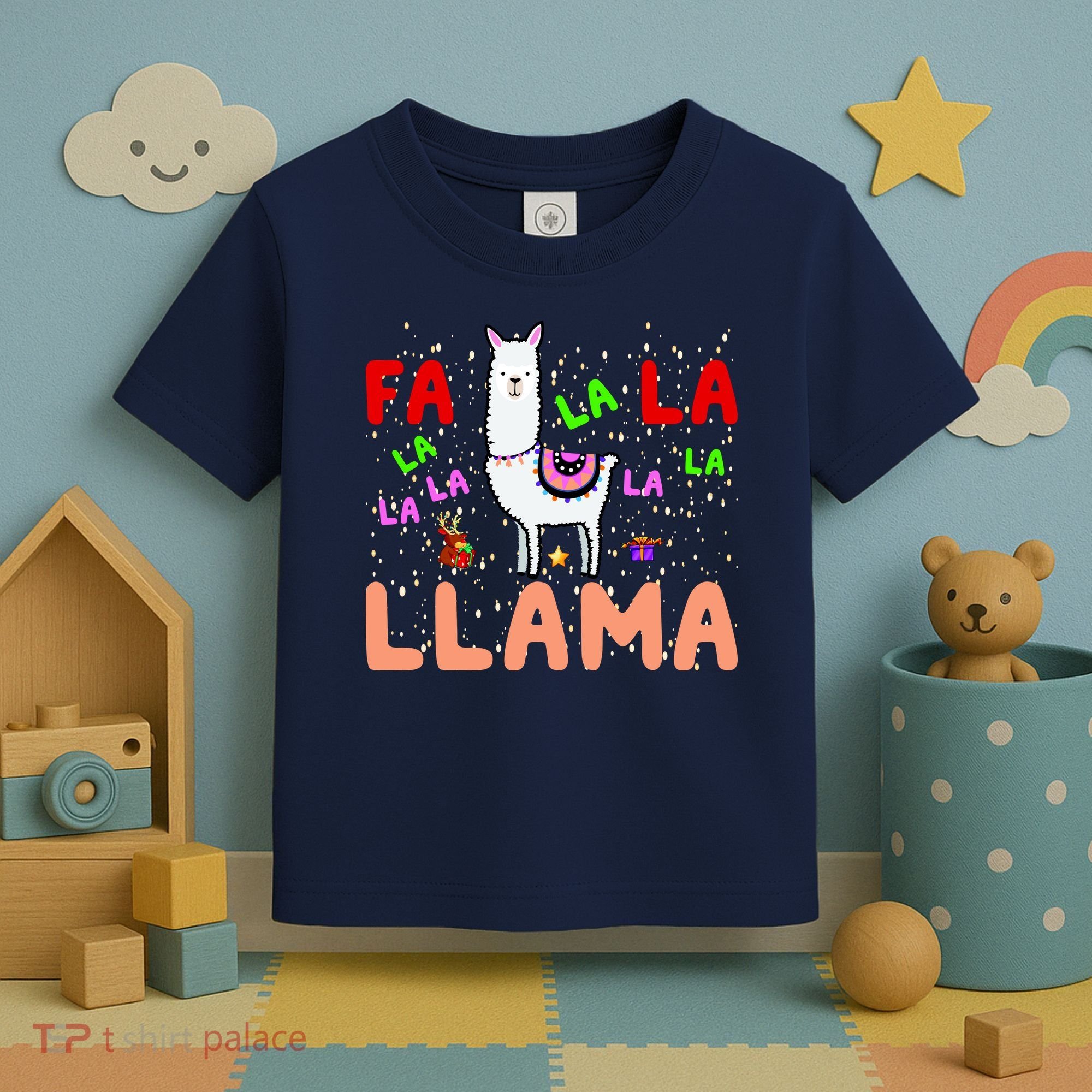 Fa La La Llama Funny Llama Christmas Toddler T-Shirt