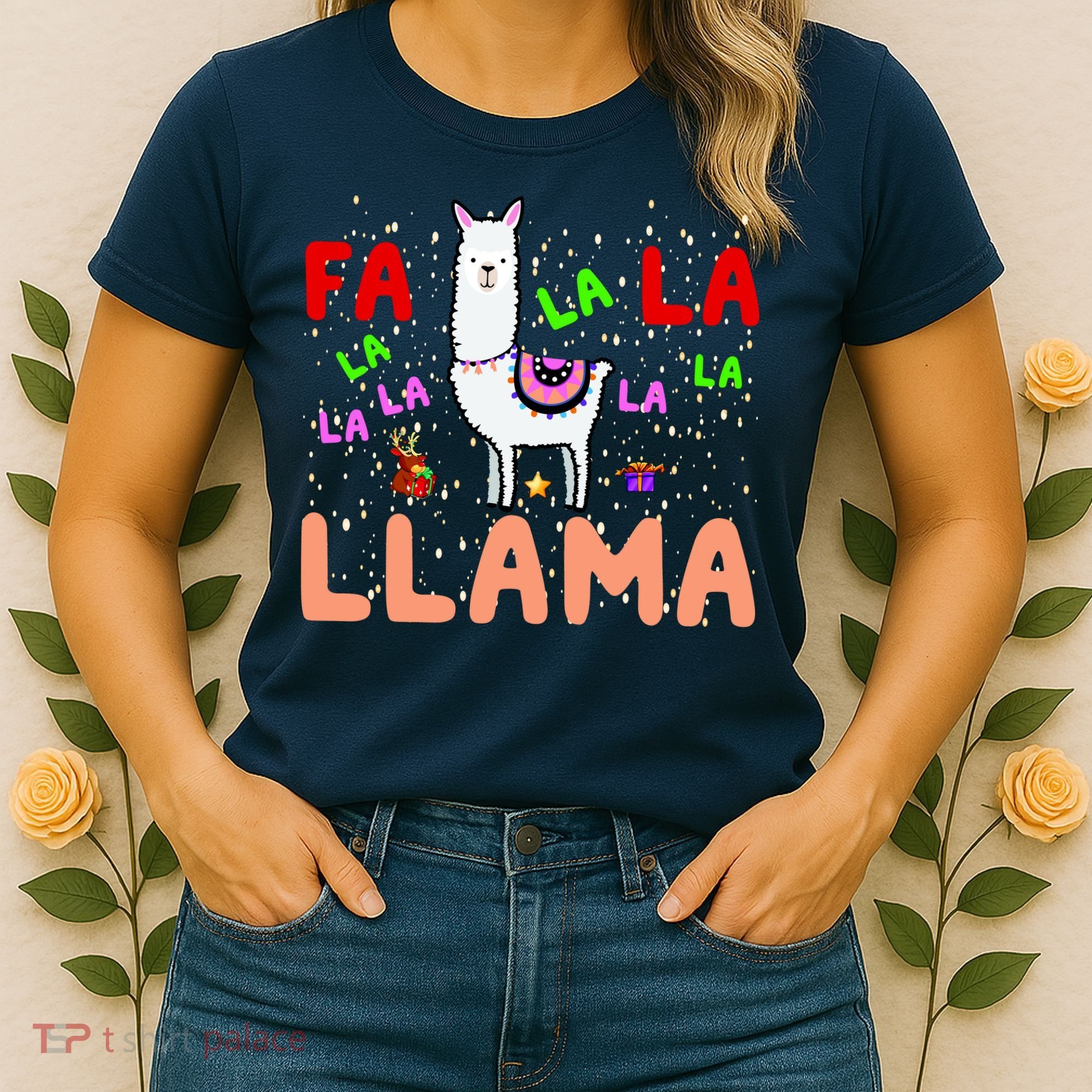Fa La La Llama Funny Llama Christmas Women's T-Shirt