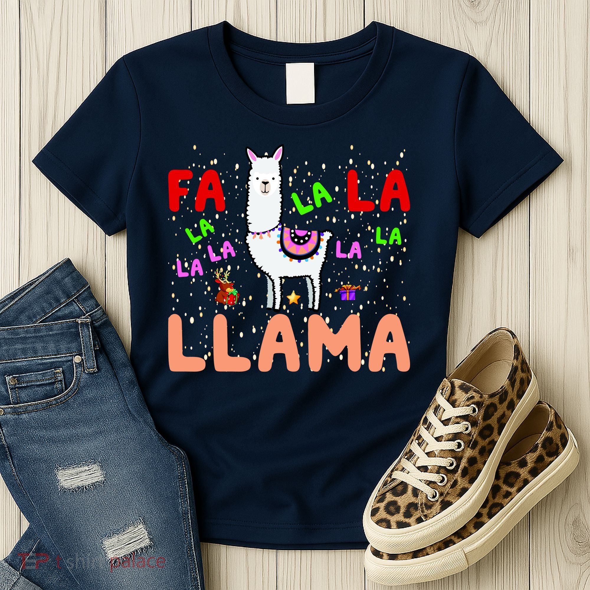 Fa La La Llama Funny Llama Christmas Women's T-Shirt