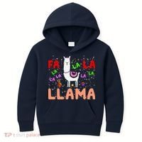 Fa La La Llama Funny Llama Christmas Kids Hoodie thumb 0