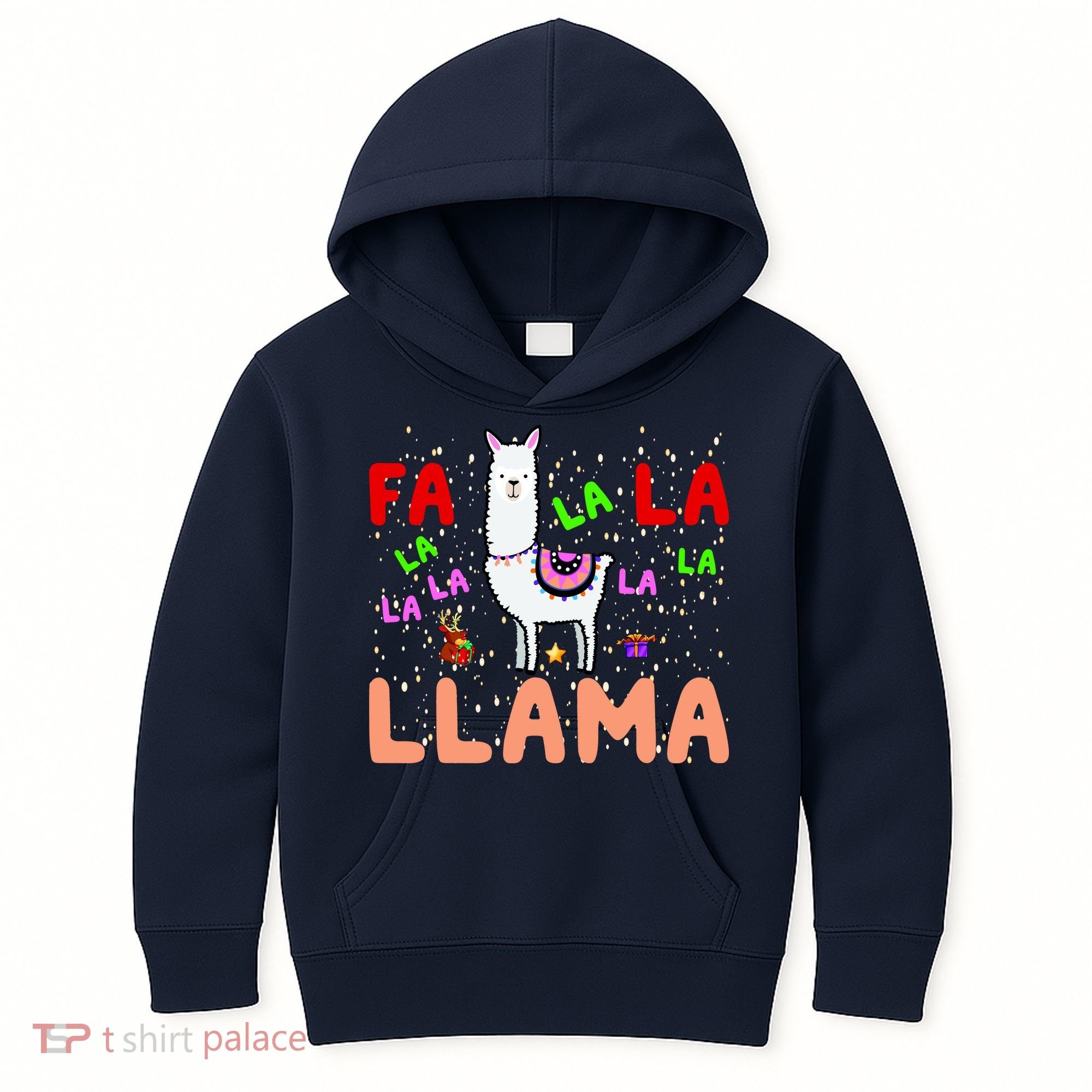 Fa La La Llama Funny Llama Christmas Kids Hoodie