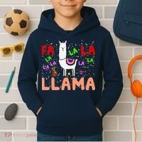 Fa La La Llama Funny Llama Christmas Kids Hoodie thumb 2