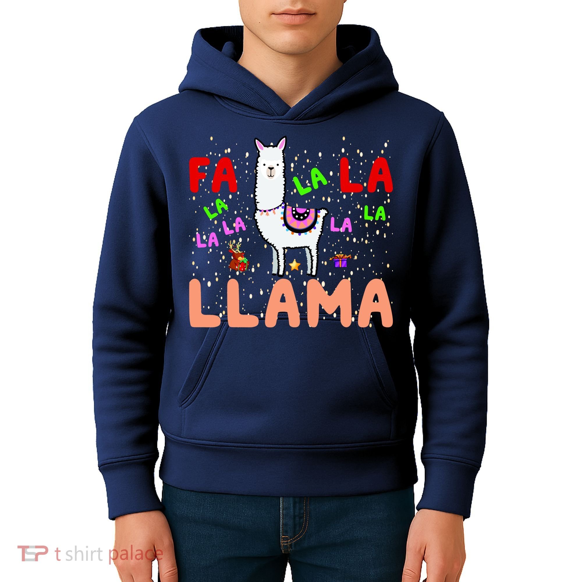 Fa La La Llama Funny Llama Christmas Kids Hoodie