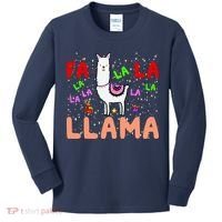 Fa La La Llama Funny Llama Christmas Kids Long Sleeve Shirt thumb 0