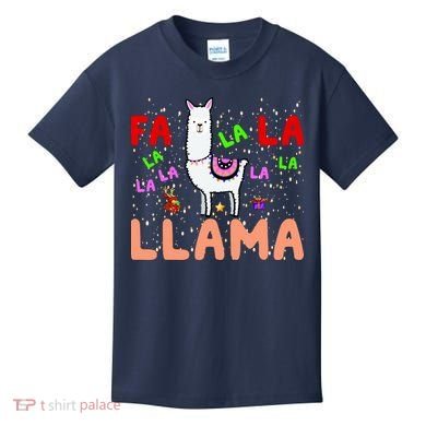 Fa La La Llama Funny Llama Christmas Kids T-Shirt