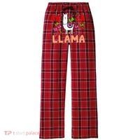 Fa La La Llama Funny Llama Christmas Women's Flannel Plaid Pajama Pants thumb 0