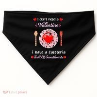 Funny Lunch Lady Valentines Day For Lunch Lady Cafeteria USA-Made Doggie Bandana thumb 0