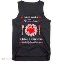 Funny Lunch Lady Valentines Day For Lunch Lady Cafeteria Tank Top thumb 0