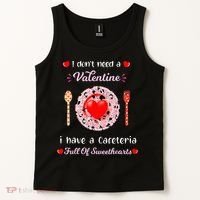 Funny Lunch Lady Valentines Day For Lunch Lady Cafeteria Tank Top thumb 2