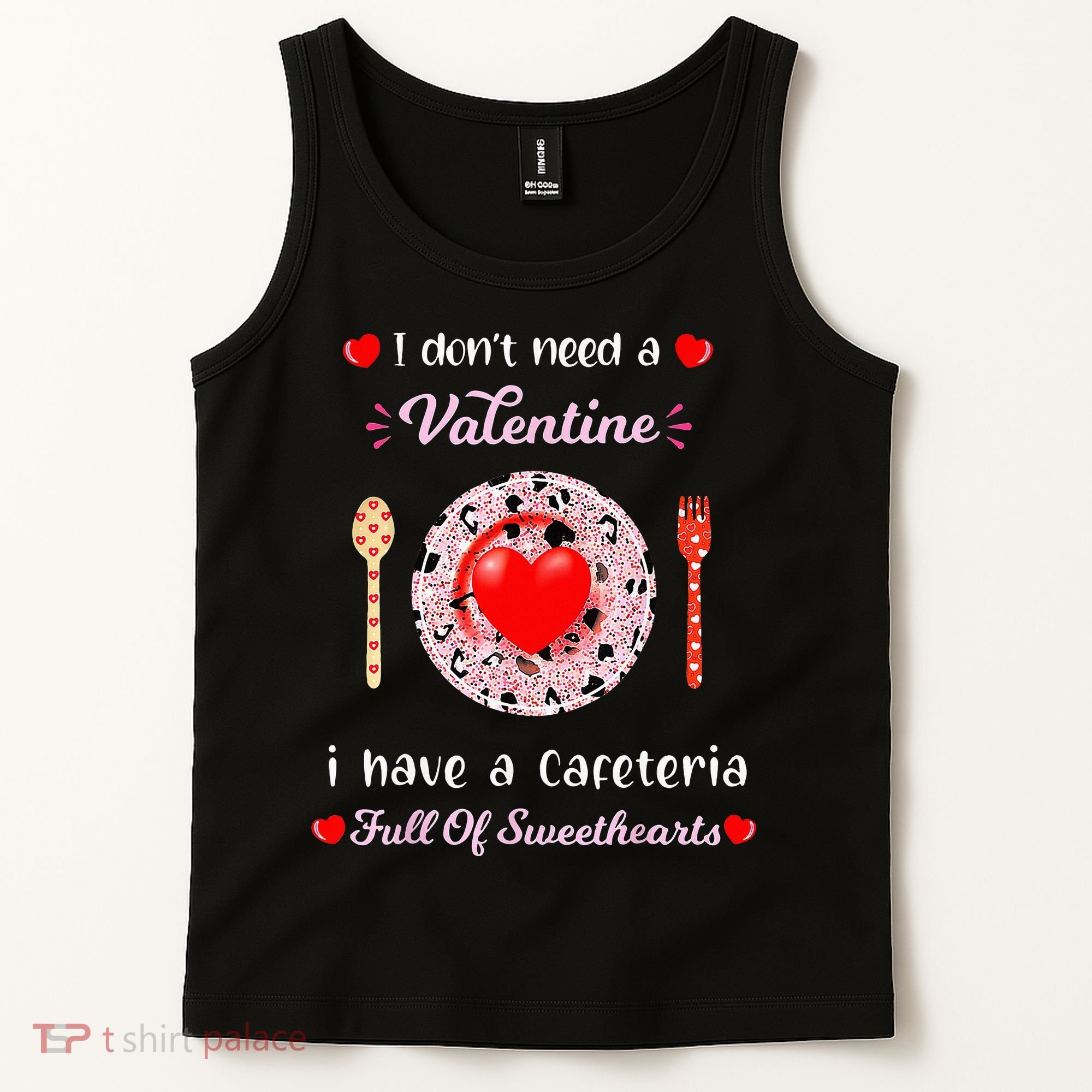 Funny Lunch Lady Valentines Day For Lunch Lady Cafeteria Tank Top