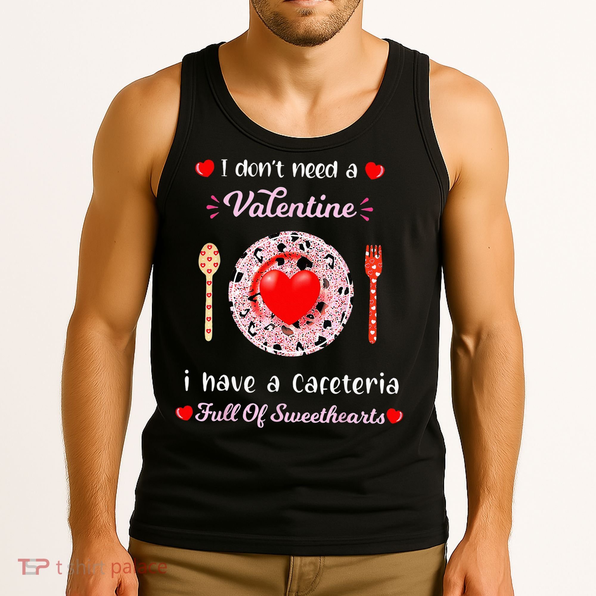Funny Lunch Lady Valentines Day For Lunch Lady Cafeteria Tank Top