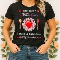 Funny Lunch Lady Valentines Day For Lunch Lady Cafeteria Women's T-Shirt thumb 2