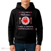 Funny Lunch Lady Valentines Day For Lunch Lady Cafeteria Kids Hoodie thumb 4