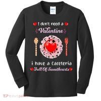 Funny Lunch Lady Valentines Day For Lunch Lady Cafeteria Kids Long Sleeve Shirt thumb 0