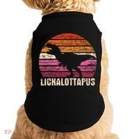 Funny Lesbian Lickalottapus Dinosaurs LGBTQ Pride Flag Retro Doggie Tank thumb 0