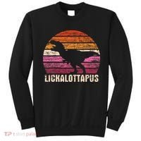 Funny Lesbian Lickalottapus Dinosaurs LGBTQ Pride Flag Retro Sweatshirt thumb 0