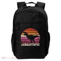 Funny Lesbian Lickalottapus Dinosaurs LGBTQ Pride Flag Retro Backpack thumb 0