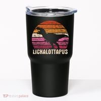 Funny Lesbian Lickalottapus Dinosaurs LGBTQ Pride Flag Retro Tumbler thumb 0