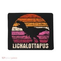 Funny Lesbian Lickalottapus Dinosaurs LGBTQ Pride Flag Retro Mousepad thumb 0