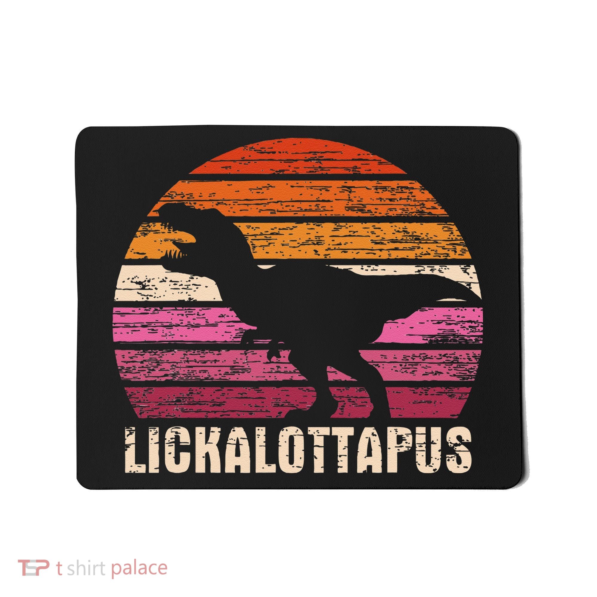 Funny Lesbian Lickalottapus Dinosaurs LGBTQ Pride Flag Retro Mousepad