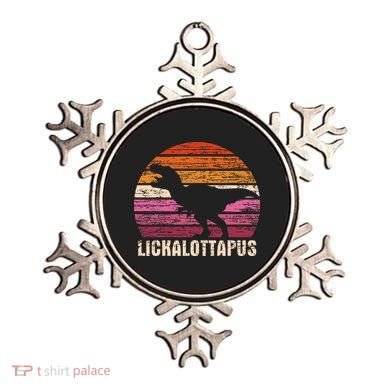 Funny Lesbian Lickalottapus Dinosaurs LGBTQ Pride Flag Retro Ornament