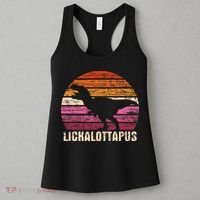 Funny Lesbian Lickalottapus Dinosaurs LGBTQ Pride Flag Retro Women's Tank Top thumb 3