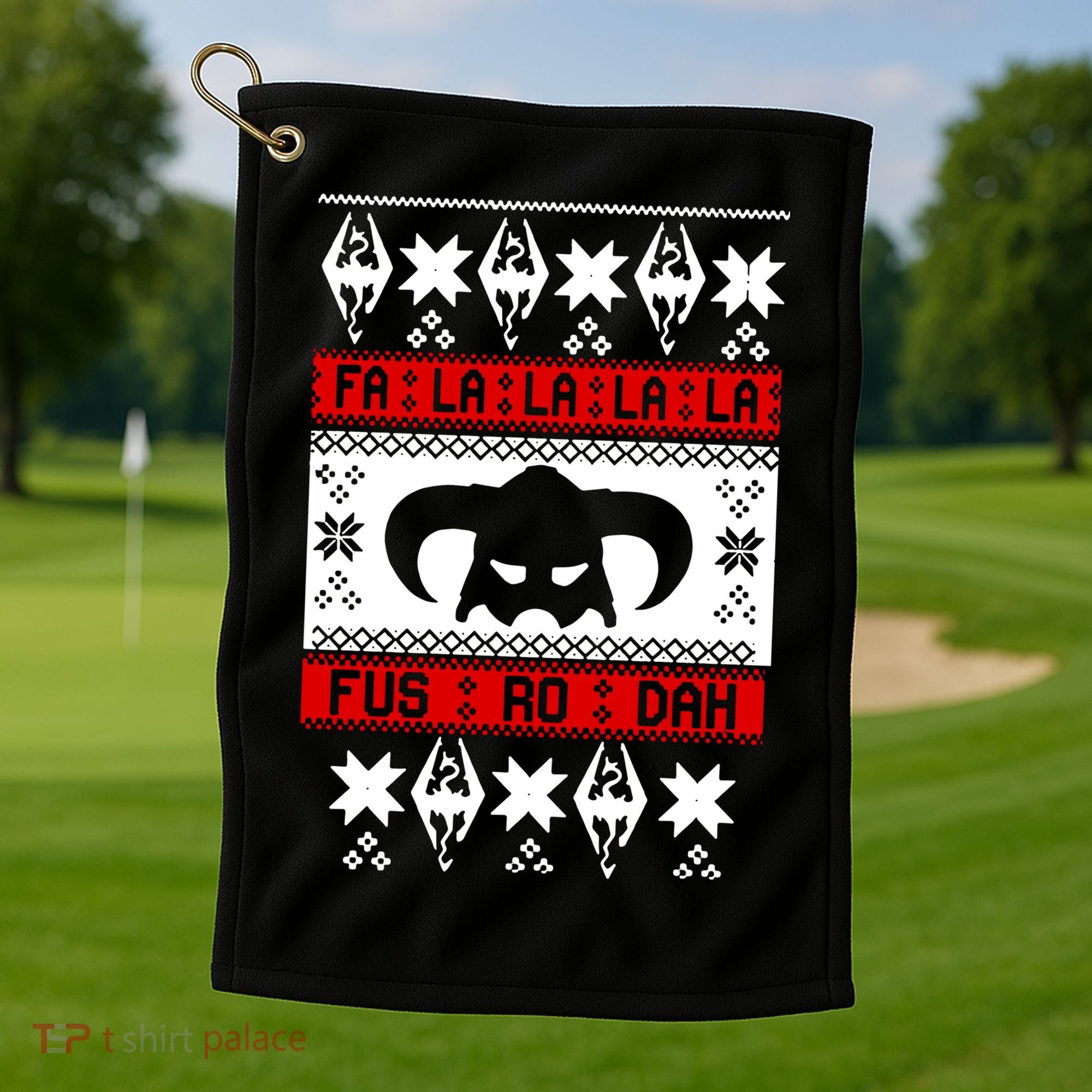 Fa La La La La Fus RO Dah Ugly Christmas Golf Towel