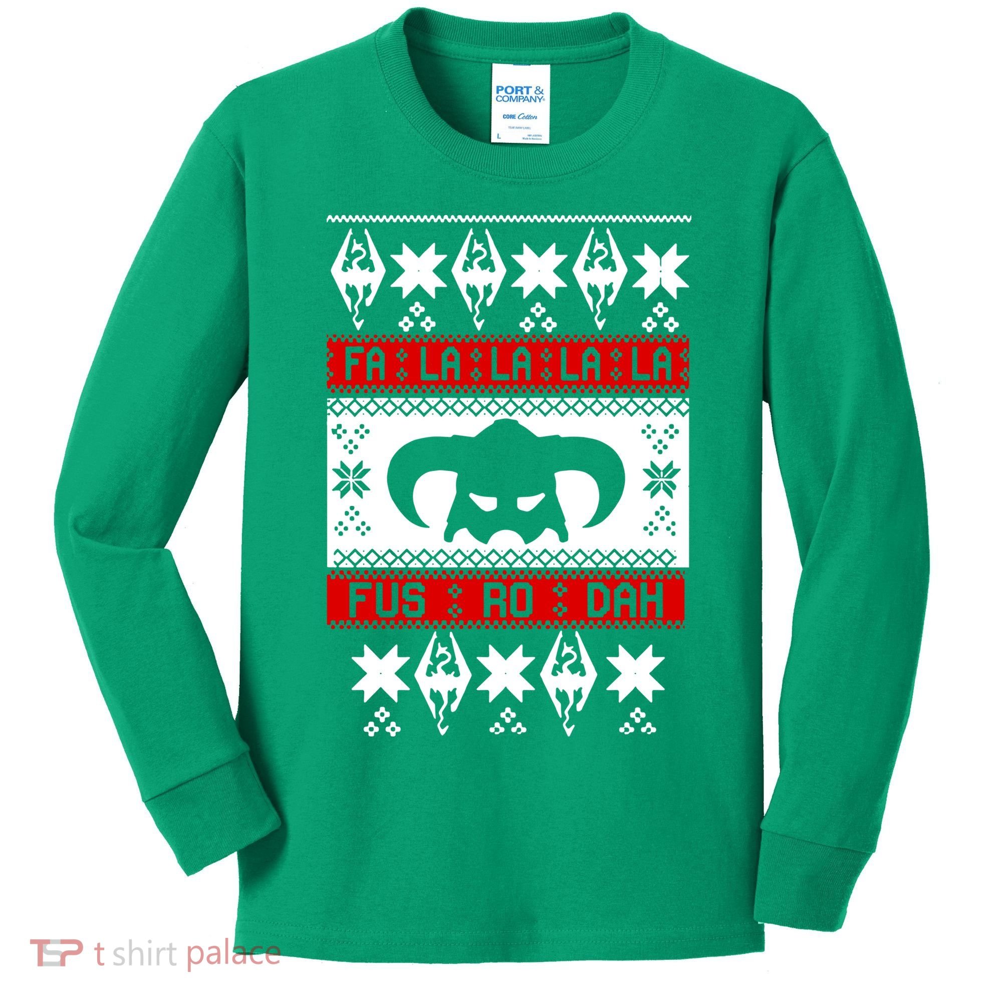 Fa La La La La Fus RO Dah Ugly Christmas Kids Long Sleeve Shirt