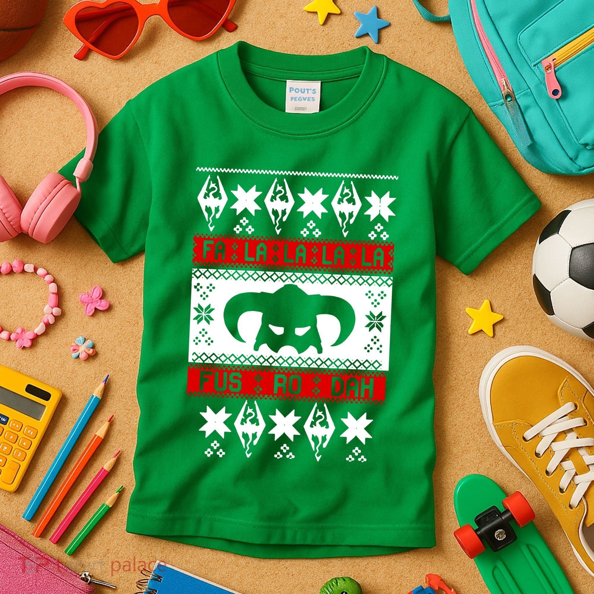 Fa La La La La Fus RO Dah Ugly Christmas Kids T-Shirt
