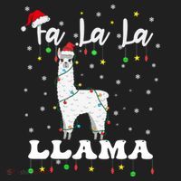 Fa La La Llama Christmas Lamma Lama Tree Lights Santa Family Cool Gift Women's Sweatshirt thumb 2