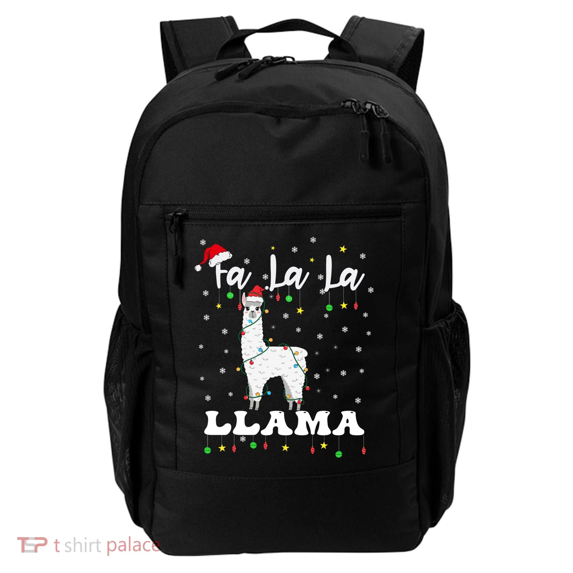 Fa La La Llama Christmas Lamma Lama Tree Lights Santa Family Cool Gift Backpack