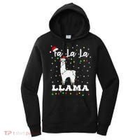 Fa La La Llama Christmas Lamma Lama Tree Lights Santa Family Cool Gift Women's Hoodie thumb 0