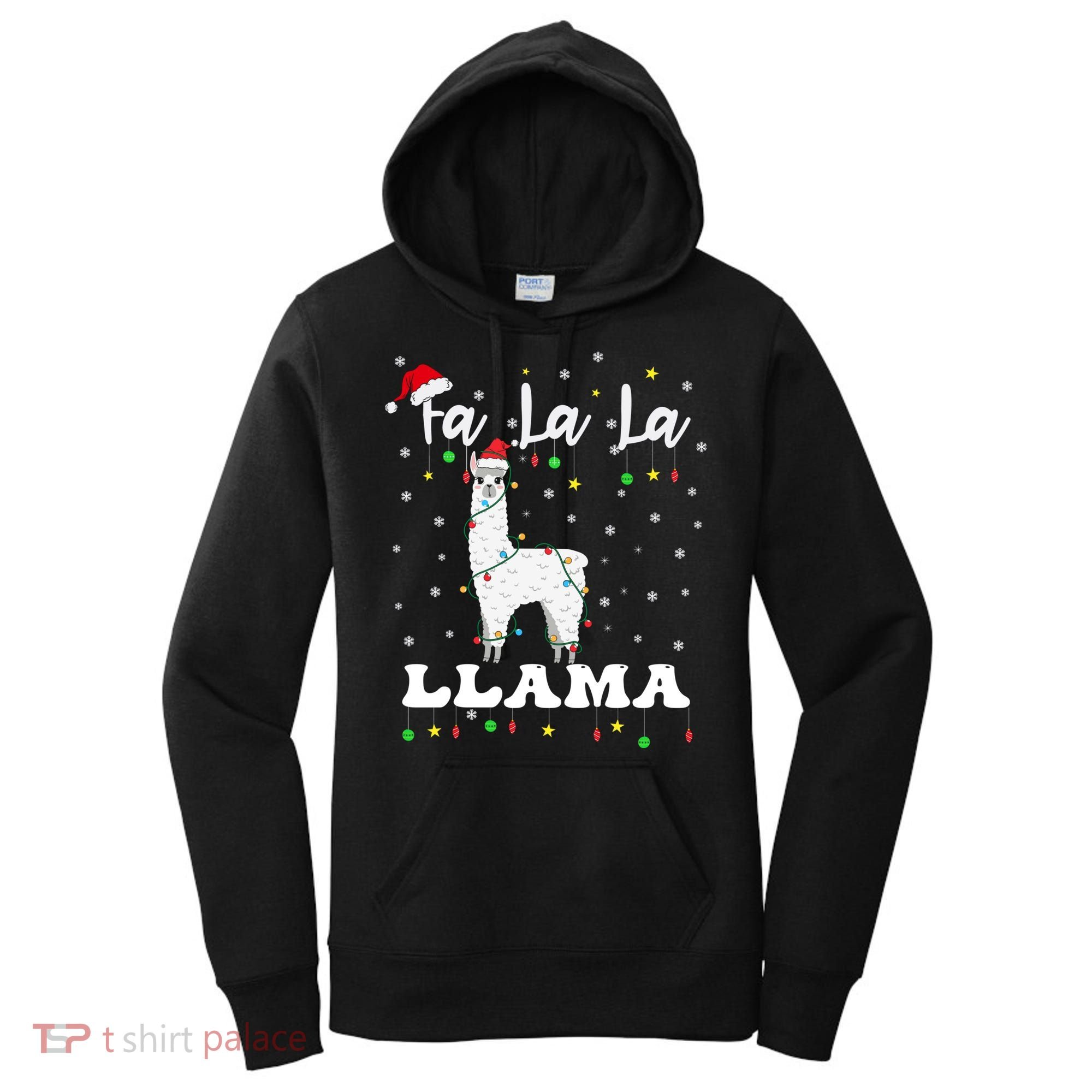 Fa La La Llama Christmas Lamma Lama Tree Lights Santa Family Cool Gift Women's Hoodie