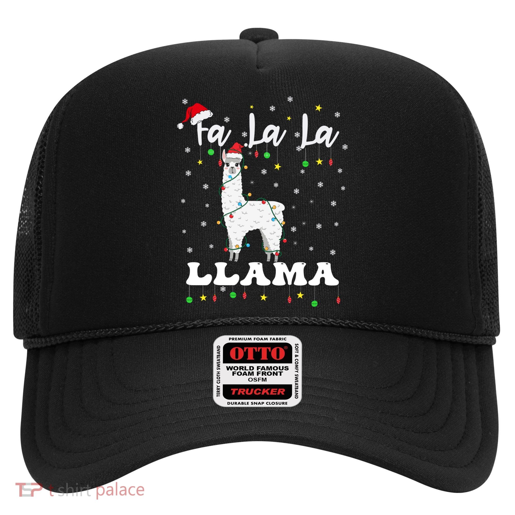 Fa La La Llama Christmas Lamma Lama Tree Lights Santa Family Cool Gift Hat