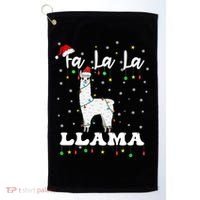 Fa La La Llama Christmas Lamma Lama Tree Lights Santa Family Cool Gift Golf Towel thumb 0