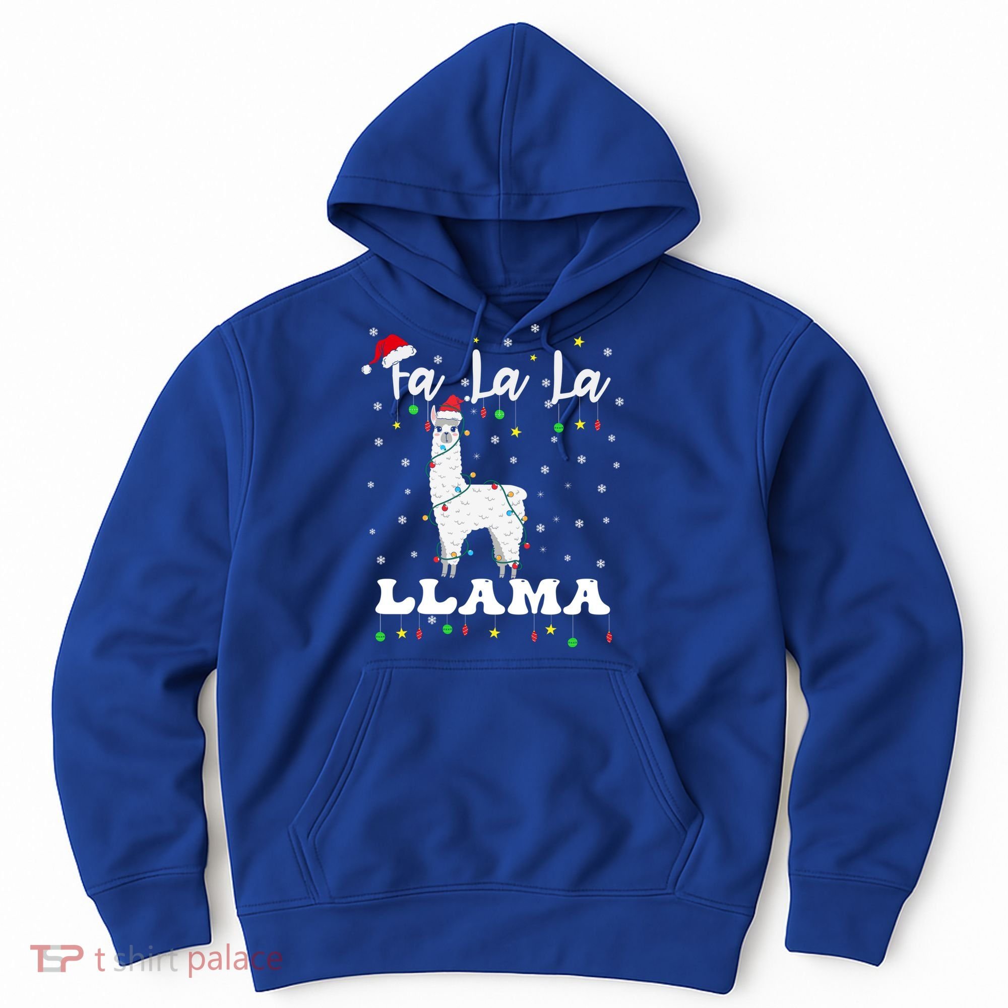 Fa La La Llama Christmas Lamma Lama Tree Lights Santa Family Cool Gift Hoodie
