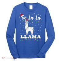 Fa La La Llama Christmas Lamma Lama Tree Lights Santa Family Cool Gift Long Sleeve Shirt thumb 0