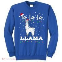 Fa La La Llama Christmas Lamma Lama Tree Lights Santa Family Cool Gift Sweatshirt thumb 0